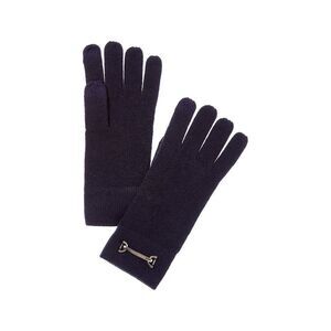 Bruno Magli Horsebit Knit Cashmere Gloves, Blue